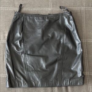 BRANDON THOMAS Black Leather Skirt. 9/10